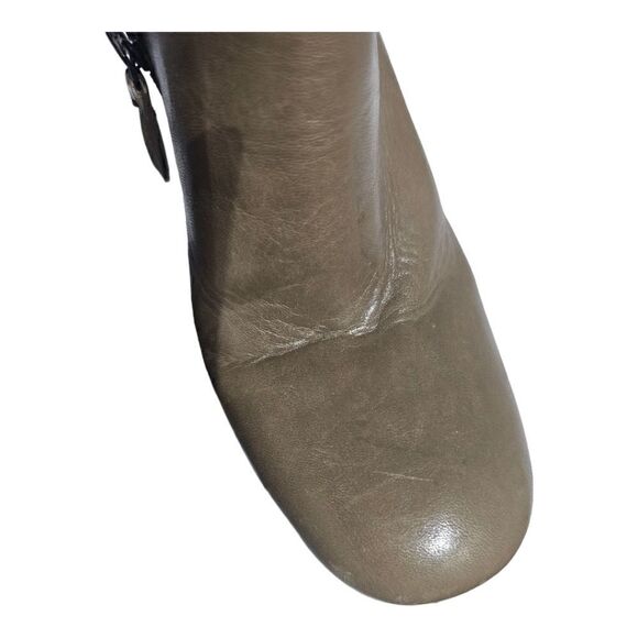 TORY BURCH Faye Olive Leather Knee High Boots - Size 6 1/2 - Picture 8 of 11